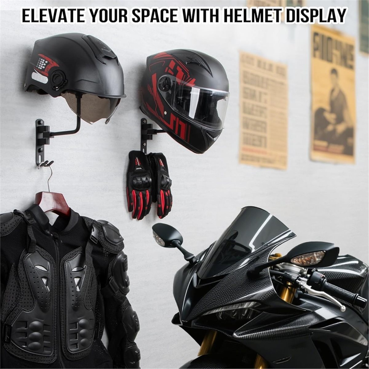 Uchwyt ścienny na kasky 2026 T – Motorcycle Gear Hanger recenzja i cena