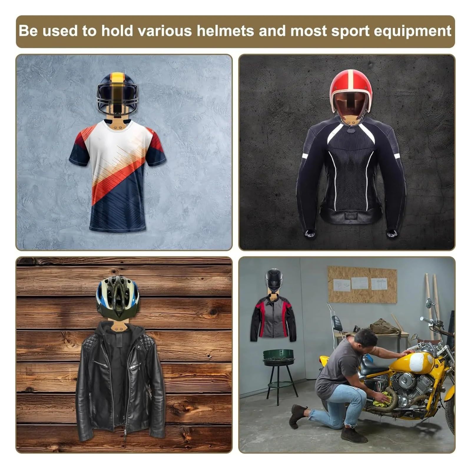 Drewniany wieszak na kask moto – Motorcycle Gear Hanger recenzja i cena
