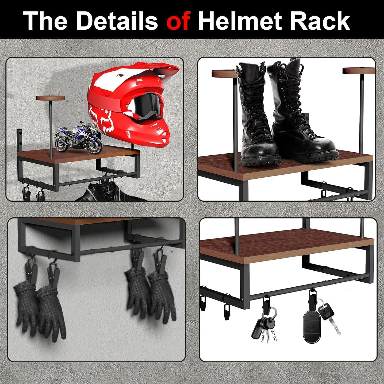 Drewniany uchwyt ścienny na ka – Motorcycle Gear Hanger recenzja i cena